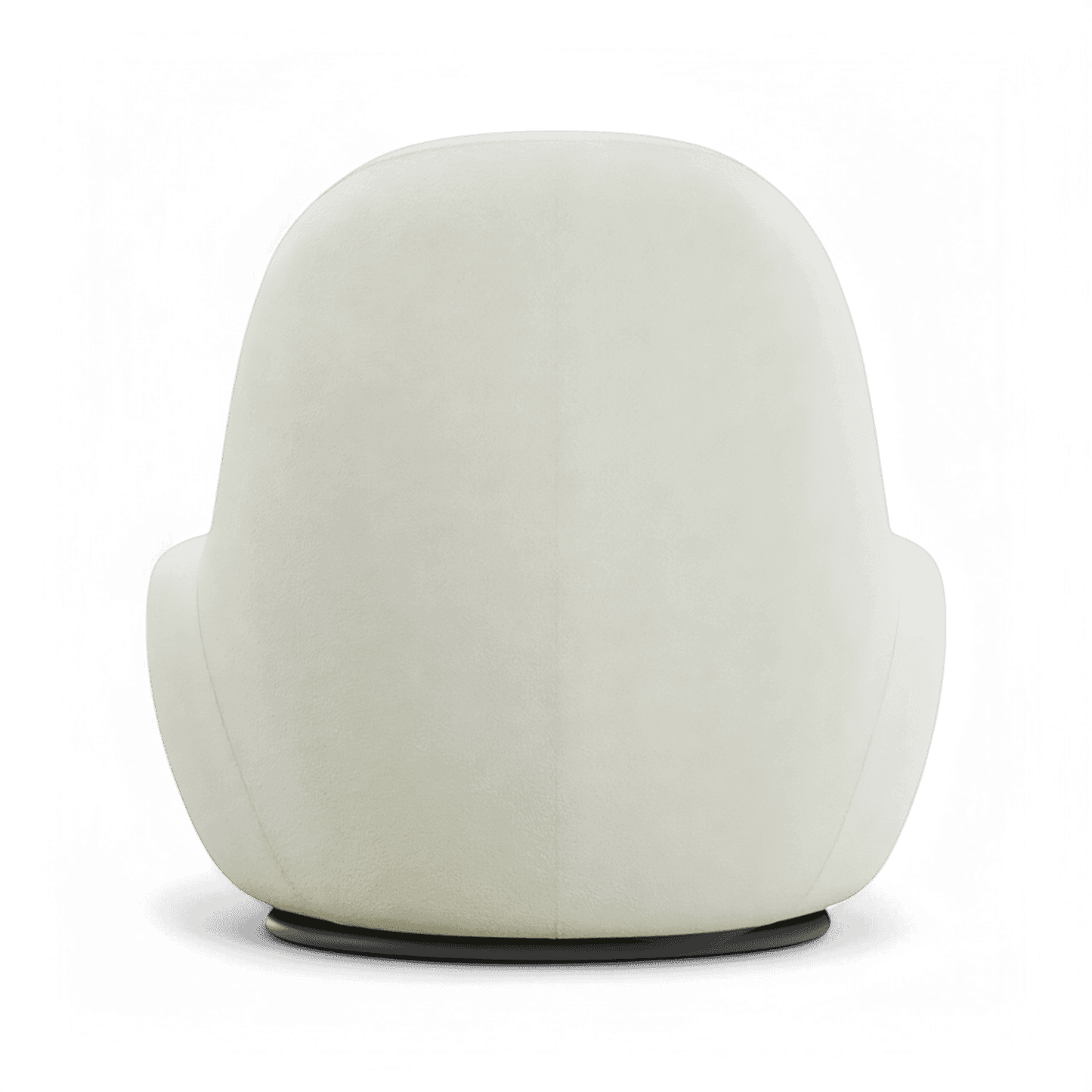 Poltrona girevole Boba in bouclé bianco