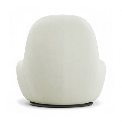 Poltrona girevole Boba in bouclé bianco