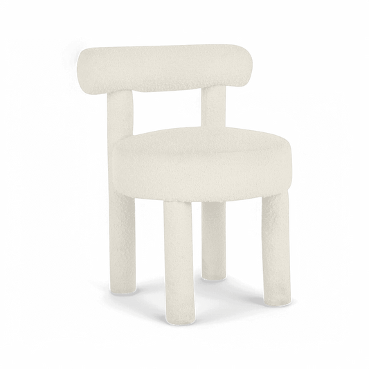 Sedia da pranzo Arch Off White Boucle