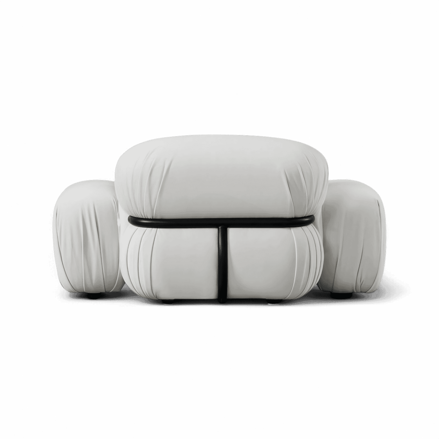 Poltrona Rune Lounge in velluto bianco sporco