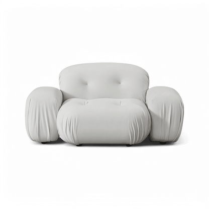 Poltrona Rune Lounge in velluto bianco sporco