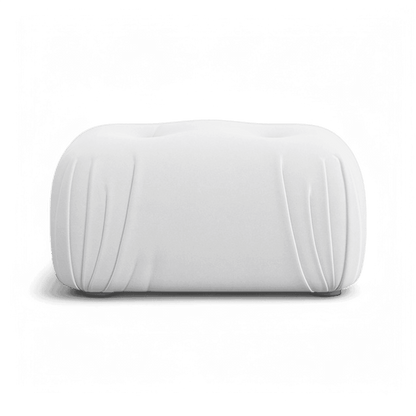 Pouf Rune in velluto bianco sporco