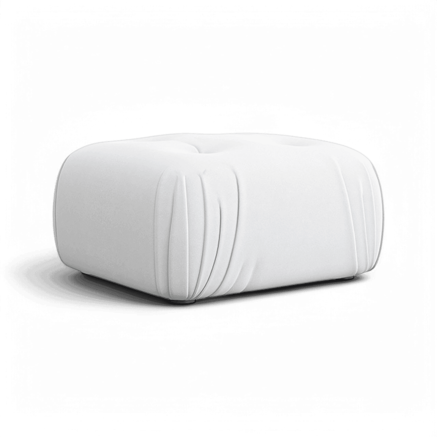 Pouf Rune in velluto bianco sporco