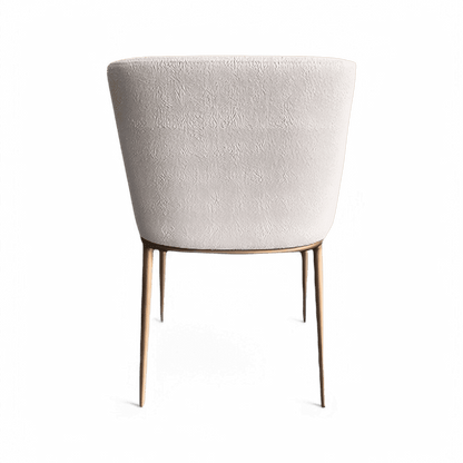 Sedia da pranzo Jade in bouclé bianco