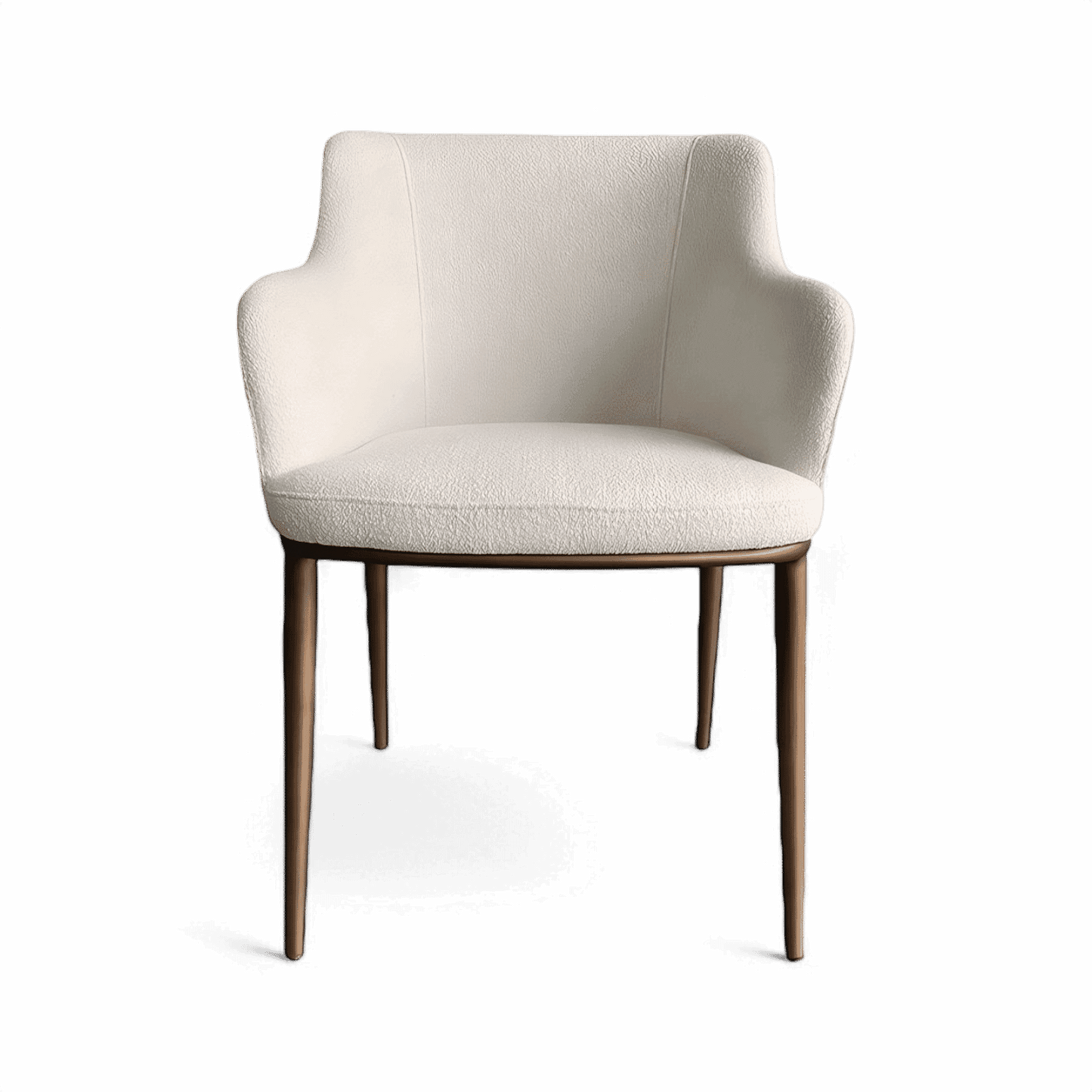 Sedia da pranzo Jade in bouclé bianco