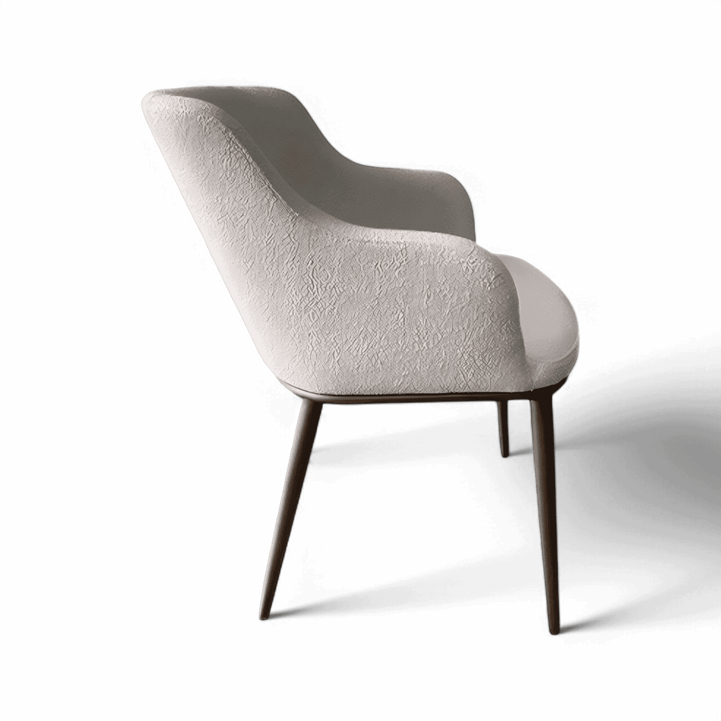 Sedia da pranzo Jade in bouclé bianco