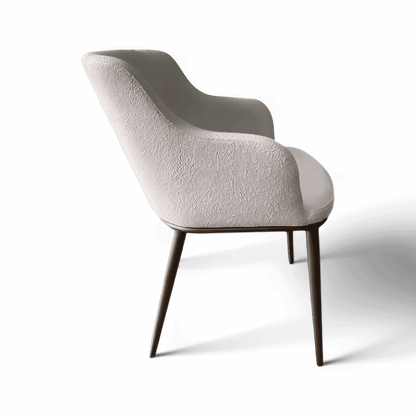 Sedia da pranzo Jade in bouclé bianco