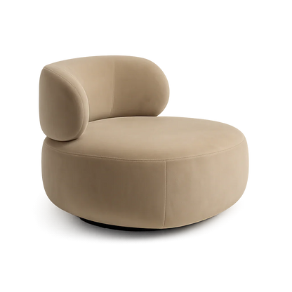Poltrona girevole Lilo in velluto beige