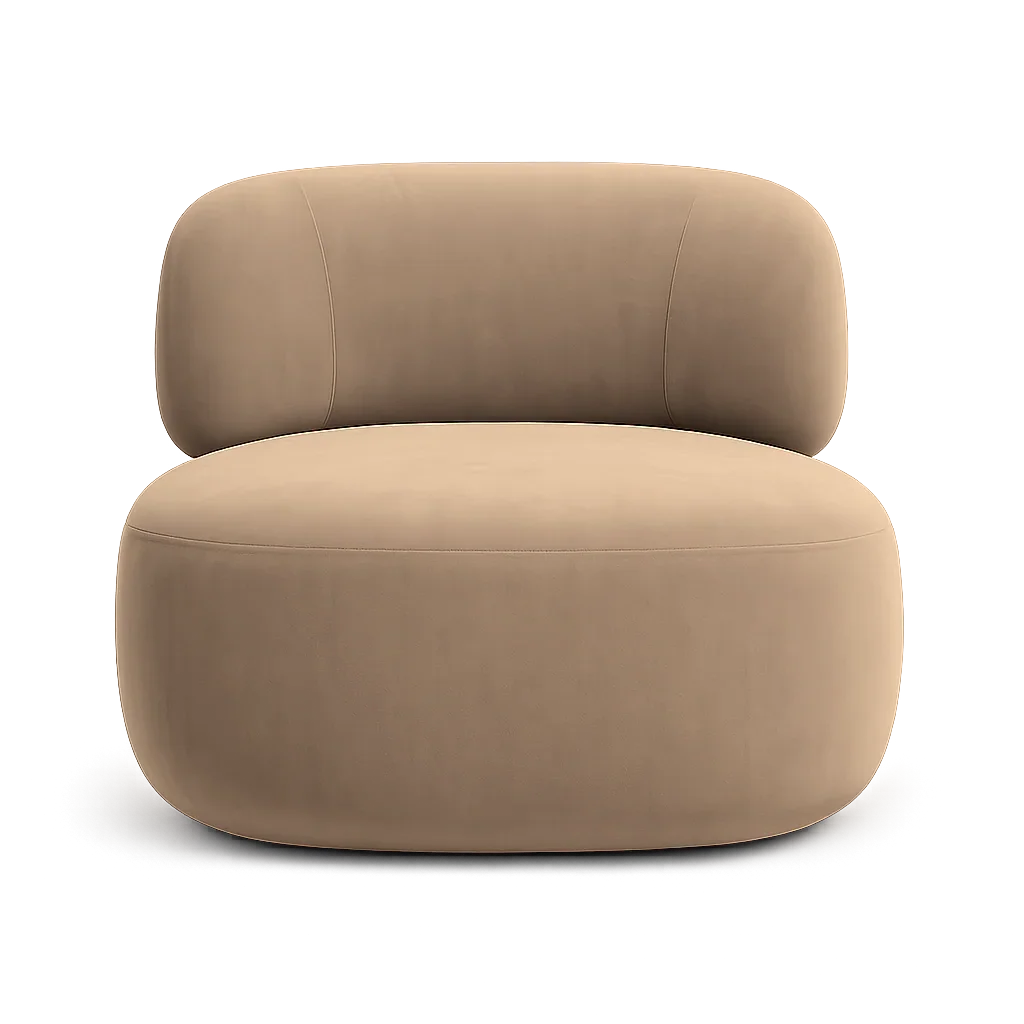 Poltrona girevole Lilo in velluto beige