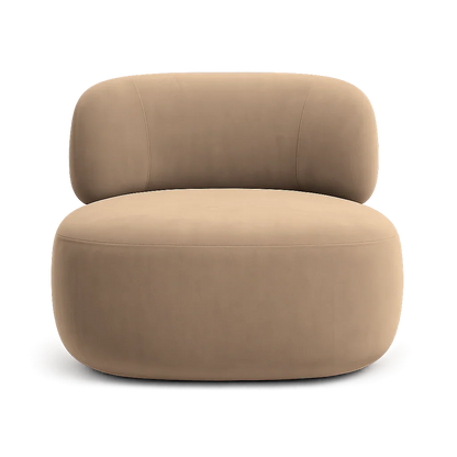 Poltrona girevole Lilo in velluto beige