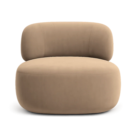Poltrona girevole Lilo in velluto beige