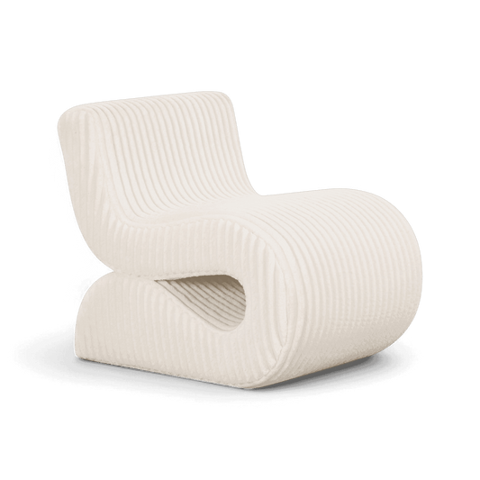 Poltrona decorativa in velluto a coste color ambra beige