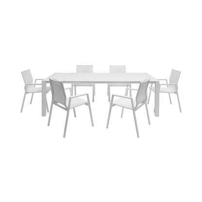 Set da pranzo per esterni Malta bianco