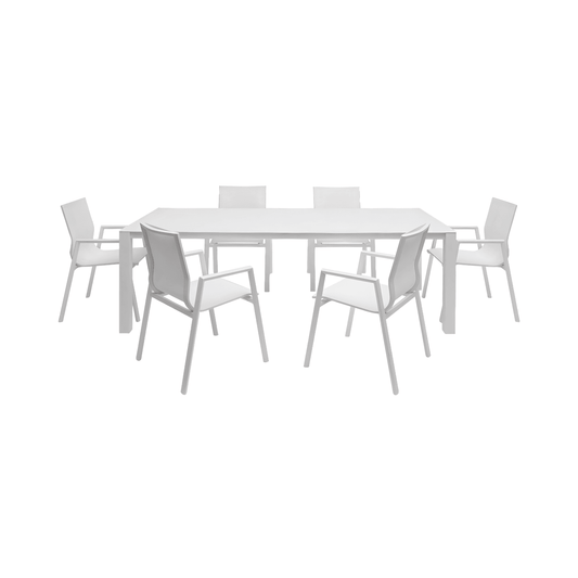 Set da pranzo per esterni Malta bianco