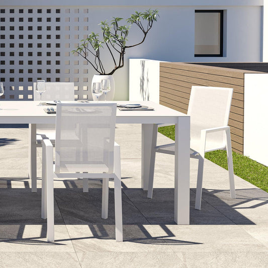 Sedia da pranzo per esterni Malta bianca