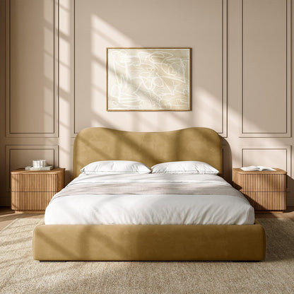 Letto Nido in velluto cammello