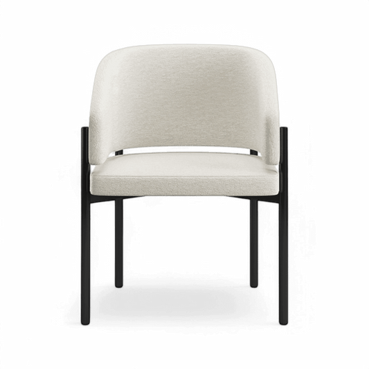 Sedia da pranzo Oxford con struttura bianco sporco e nero