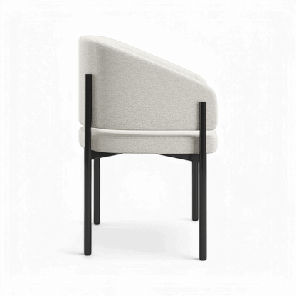 Sedia da pranzo Oxford con struttura bianco sporco e nero