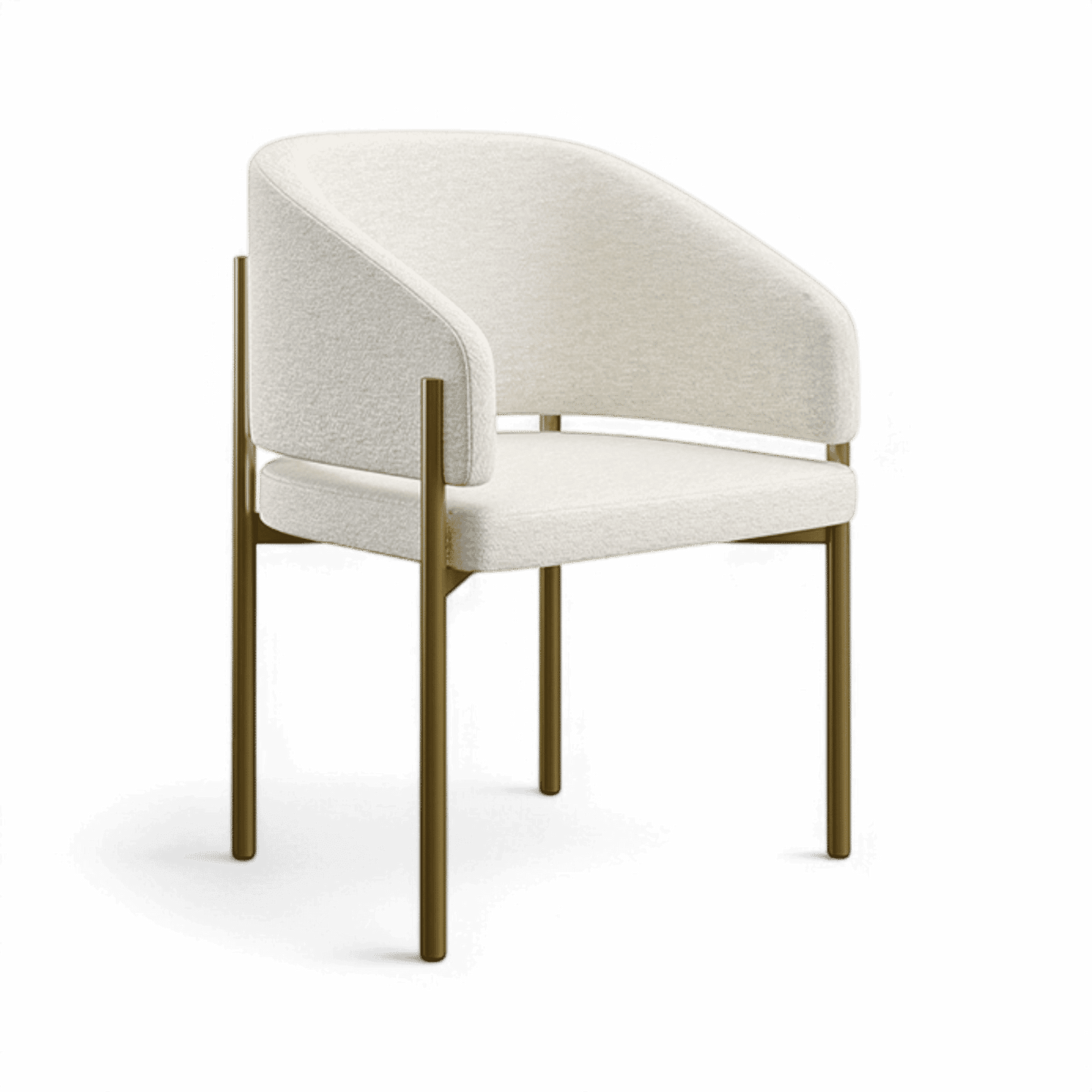 Sedia da pranzo Oxford bianco sporco e struttura in ottone