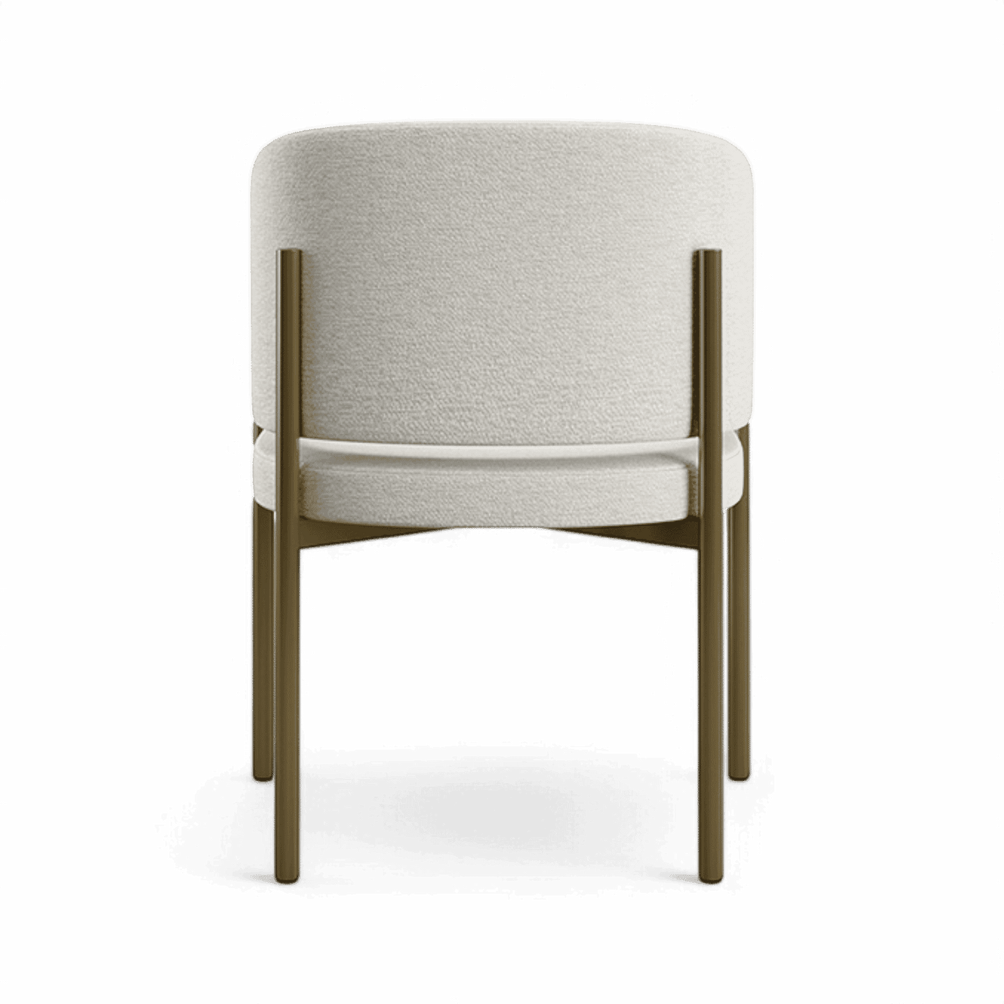 Sedia da pranzo Oxford bianco sporco e struttura in ottone