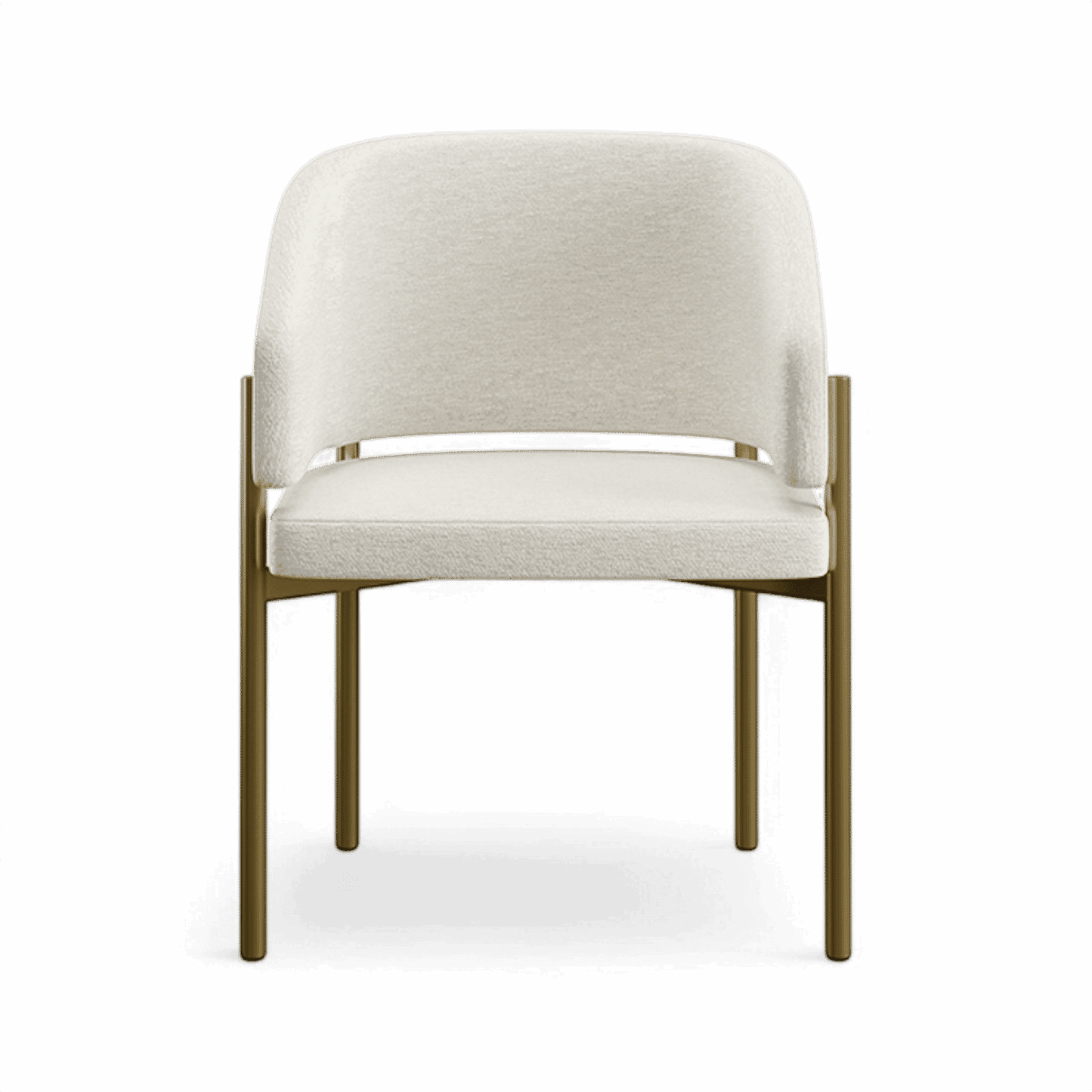 Sedia da pranzo Oxford bianco sporco e struttura in ottone