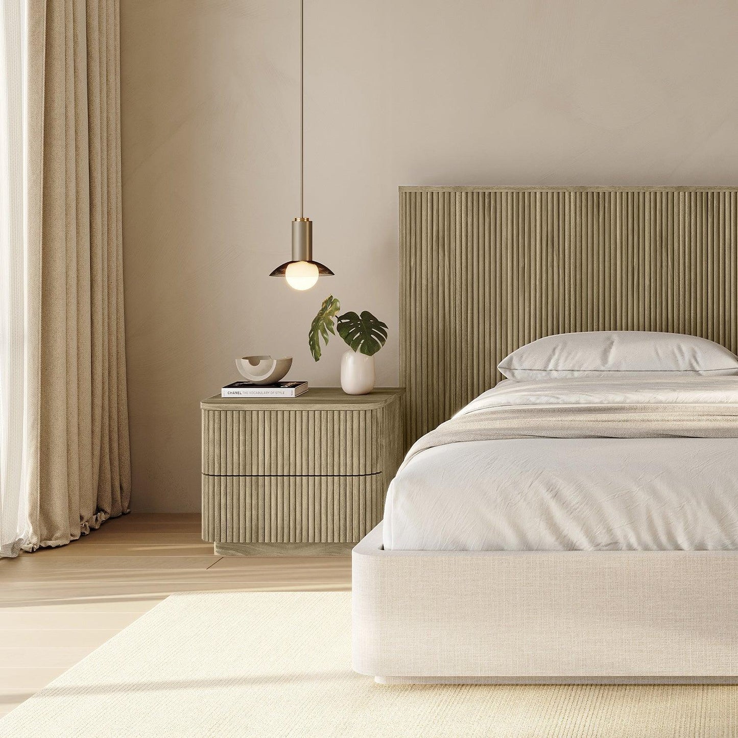 Comodino Oxford in rovere greige