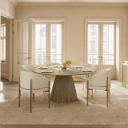Tavolo da pranzo rotondo Oxford in rovere greige