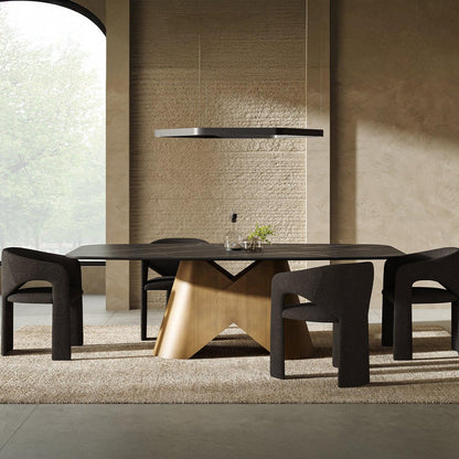 Sedia da pranzo Aria in bouclé nero