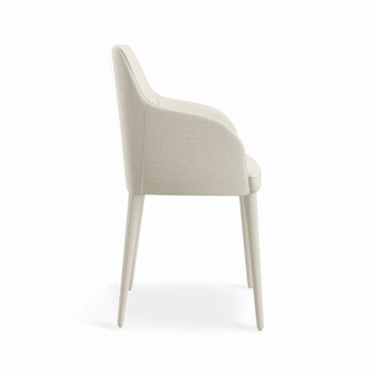 Sedia da pranzo Zeta in lino bianco