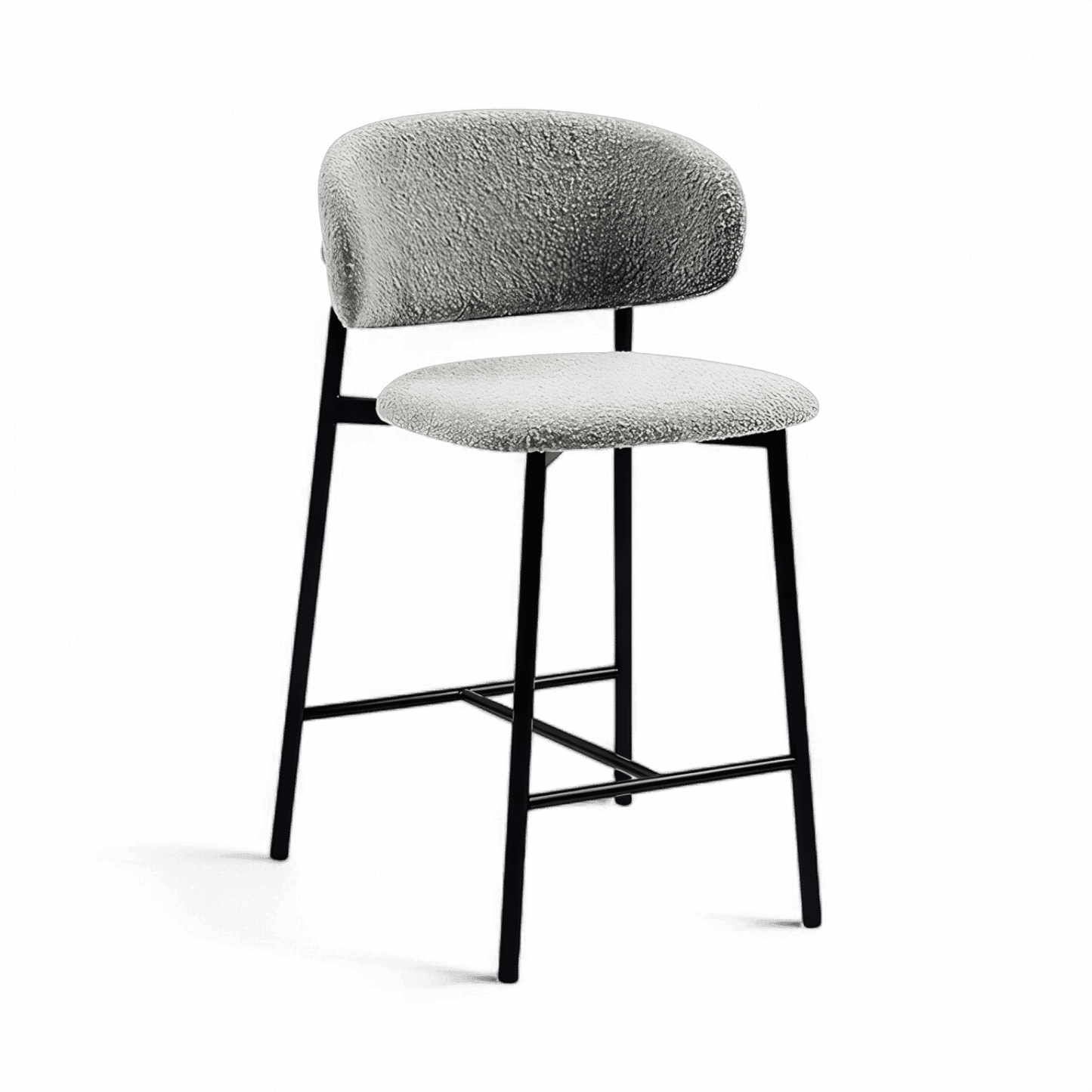 Sgabello da bar Zoya grigio bouclé