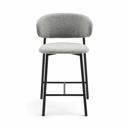 Sgabello da bar Zoya grigio bouclé