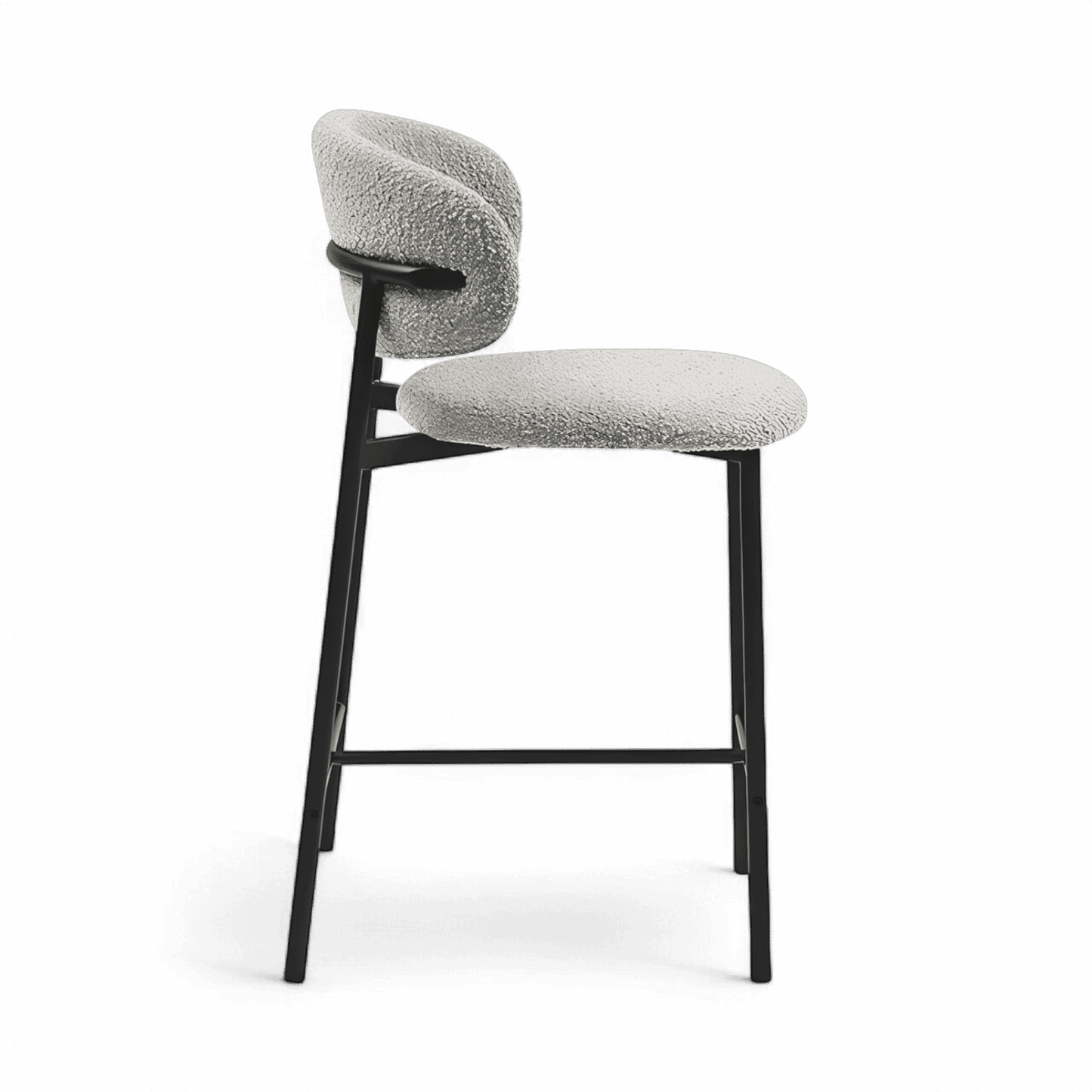 Sgabello da bar Zoya grigio bouclé