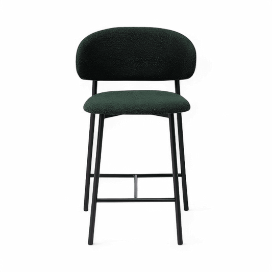 Sgabello da bar Zoya Green Boucle