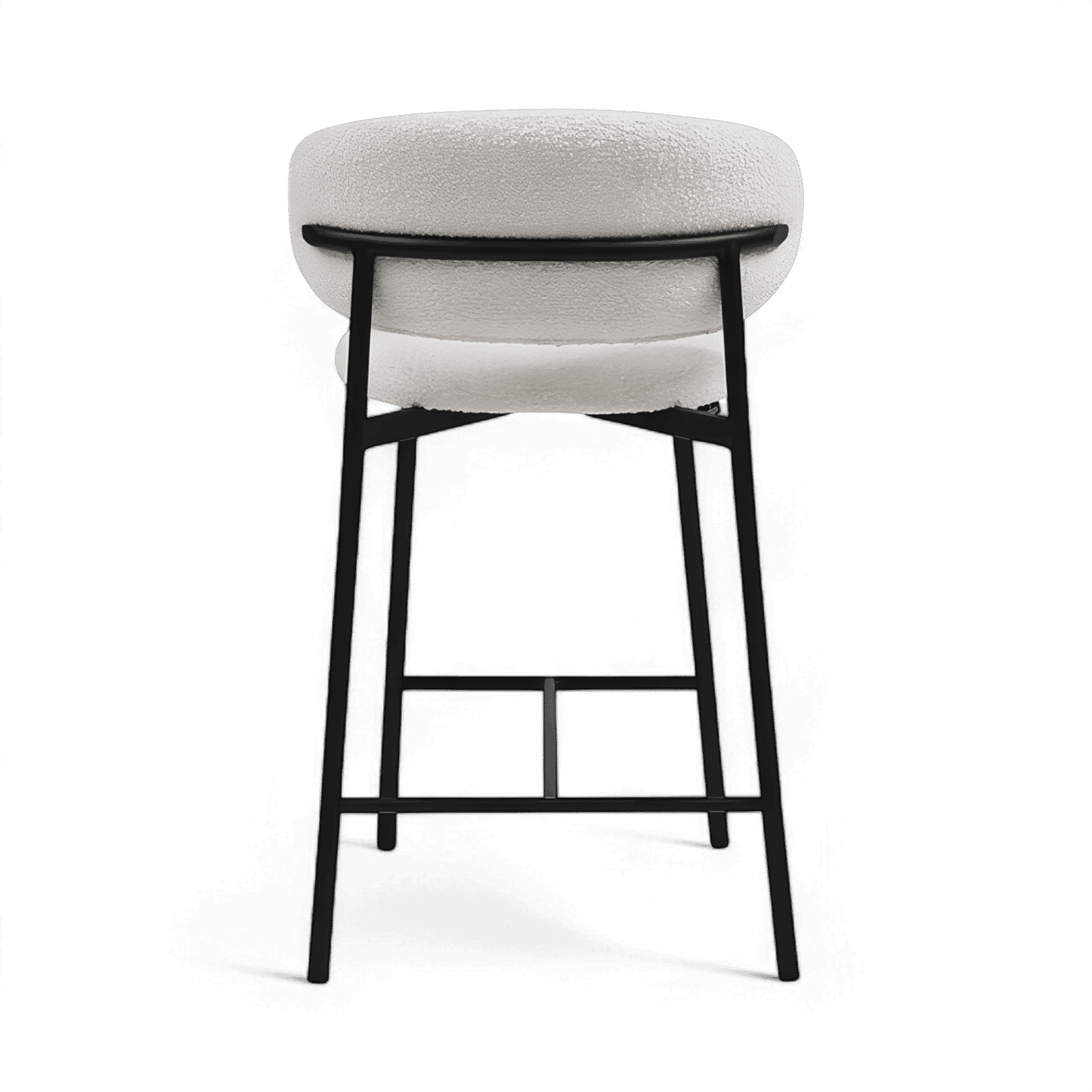 Sgabello da bar Zoya bianco Boucle