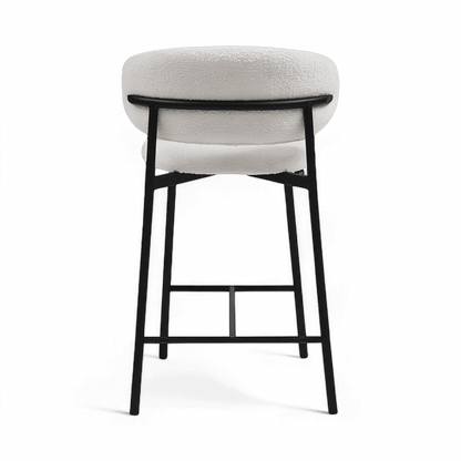 Sgabello da bar Zoya bianco Boucle