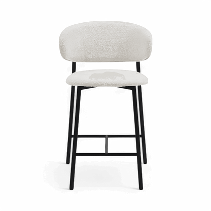 Sgabello da bar Zoya bianco Boucle