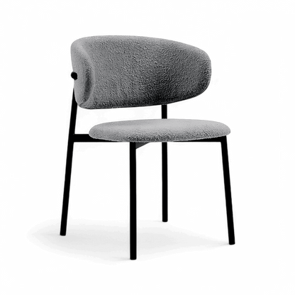 Sedia da pranzo Zoya in bouclé grigio