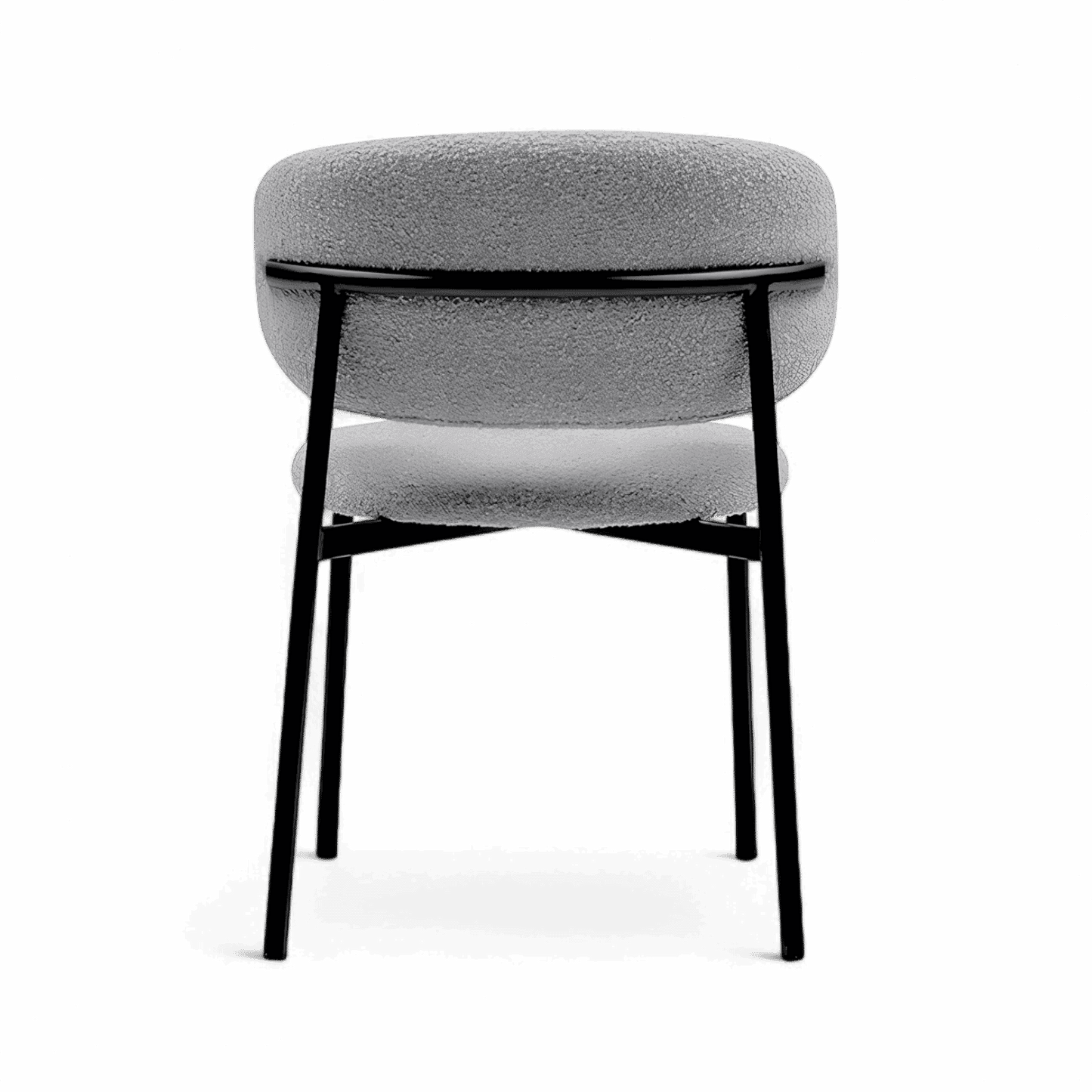 Sedia da pranzo Zoya in bouclé grigio