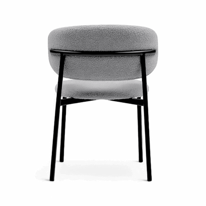 Sedia da pranzo Zoya in bouclé grigio